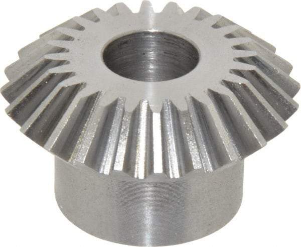 Boston Gear - 16 Pitch, 1-1/2" Pitch Diam, 24 Tooth Miter Gear - 0.32" Face Width, 1/2" Bore Diam, 1" Hub Diam, 20° Pressure Angle, Steel - Eagle Tool & Supply