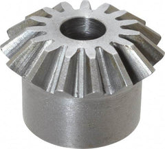 Boston Gear - 12 Pitch, 1-1/4" Pitch Diam, 15 Tooth Miter Gear - 0.29" Face Width, 3/8" Bore Diam, 1" Hub Diam, 20° Pressure Angle, Steel - Eagle Tool & Supply