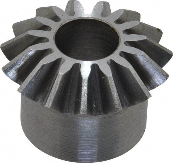 Boston Gear - 12 Pitch, 1-1/4" Pitch Diam, 15 Tooth Miter Gear - 0.29" Face Width, 1/2" Bore Diam, 1" Hub Diam, 20° Pressure Angle, Steel - Eagle Tool & Supply