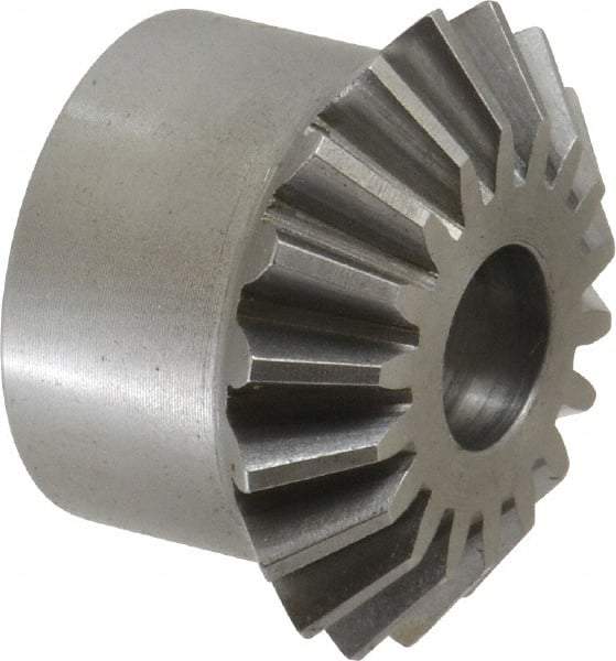 Boston Gear - 12 Pitch, 1-1/2" Pitch Diam, 18 Tooth Miter Gear - 0.33" Face Width, 1/2" Bore Diam, 1-1/4" Hub Diam, 20° Pressure Angle, Steel - Eagle Tool & Supply