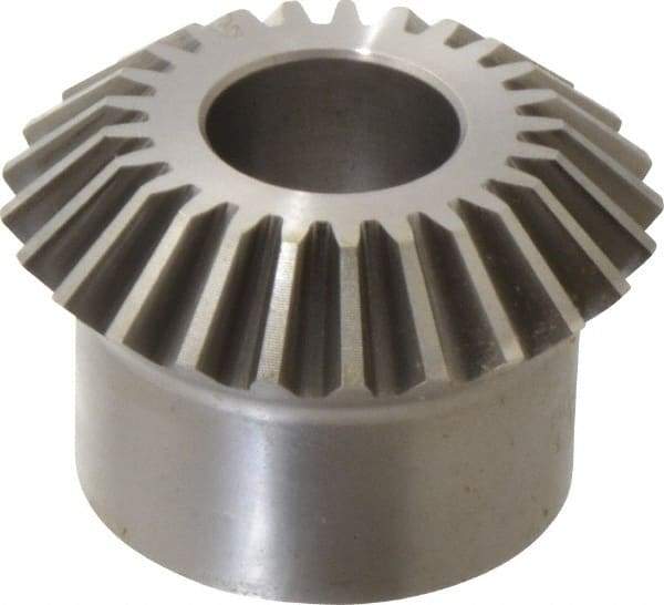 Boston Gear - 10 Pitch, 2-1/2" Pitch Diam, 25 Tooth Miter Gear - 0.56" Face Width, 1" Bore Diam, 2" Hub Diam, 20° Pressure Angle, Steel - Eagle Tool & Supply