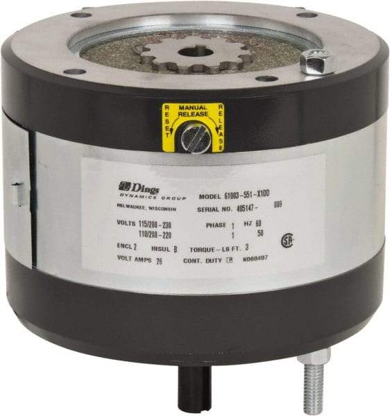 Dings Dynamics Group - 115/230 Volts at 60 Hertz, 3 Ft./Lb. Torque Disc Brake - 56C Frame, 5/8" Hub Bore, NEMA 2 Enclosure - Eagle Tool & Supply