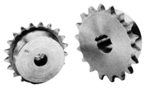 U.S. Tsubaki - 19 Teeth, 3/8" Chain Pitch, Chain Size 35, Finished Bore Sprocket - 1/2" Bore Diam, 2.279" Pitch Diam, 2.47" Outside Diam - Eagle Tool & Supply