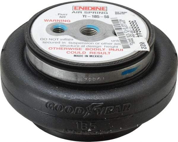 Value Collection - 100 psi Actuation: 570 Lb Ext, 1,525 Lb Compr, 3/8-16 & 3/8-16, 2" Stroke Len, Bellow Single Convolute Air Spring - 3.8" Extended Height, 1.8" Compressed Height, 5.7" Max OD at 100 psi, 220 to 1,370 Lb Capacity - Eagle Tool & Supply