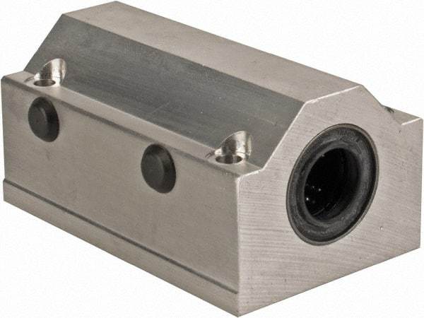 Thomson Industries - 16mm Inside Diam, 4,400 Lbs. Dynamic Capacity, Closed Twin Pillow Block Linear Bearing - 42mm Overall Height x 53mm Overall Width - Eagle Tool & Supply