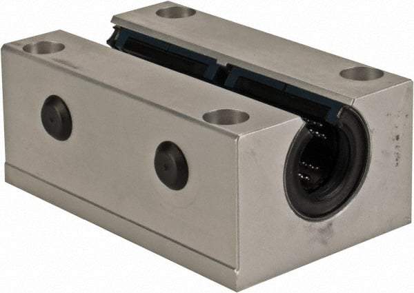 Thomson Industries - 16mm Inside Diam, 4,400 Lbs. Dynamic Capacity, Open Twin Pillow Block Linear Bearing - 35mm Overall Height x 53" Overall Width, 64mm Btw Mount Hole Centers - Eagle Tool & Supply