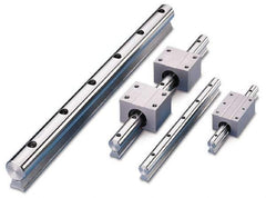 Thomson Industries - 1-1/2" Shaft Diam, 0.93" Base Width, Steel Shaft, Steel Rail, Round Shaft Assemblies - 3/8 Bolt, 48" Long - Eagle Tool & Supply