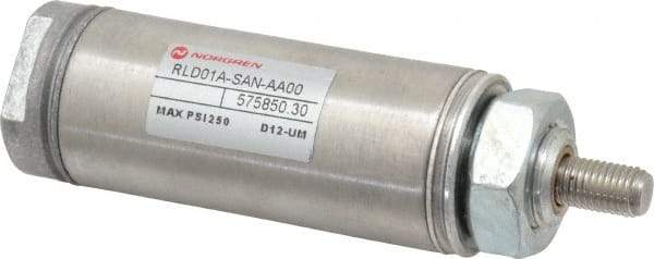 Norgren - 1" Stroke x 1-1/16" Bore Single Acting Air Cylinder - 1/8 Port, 5/16-24 Rod Thread - Eagle Tool & Supply