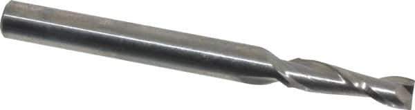 Niagara Cutter - 5/32", 1/2" LOC, 3/16" Shank Diam, 2" OAL, 2 Flute, Solid Carbide Square End Mill - Single End, Uncoated, Spiral Flute, 30° Helix, Centercutting, Right Hand Cut, Right Hand Flute, Series C230 - Eagle Tool & Supply