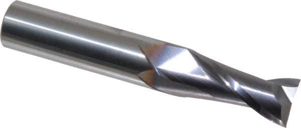 Niagara Cutter - 1/2", 1" LOC, 1/2" Shank Diam, 3" OAL, 2 Flute, Solid Carbide Square End Mill - Single End, TiAlN Finish, Spiral Flute, 30° Helix, Centercutting, Right Hand Cut, Right Hand Flute, Series C230 - Eagle Tool & Supply