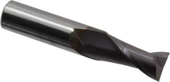 Niagara Cutter - 5/8", 1-1/4" LOC, 5/8" Shank Diam, 3-1/2" OAL, 2 Flute, Solid Carbide Square End Mill - Single End, TiAlN Finish, Spiral Flute, 30° Helix, Centercutting, Right Hand Cut, Right Hand Flute, Series C230 - Eagle Tool & Supply