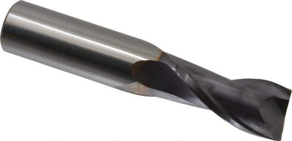 Niagara Cutter - 3/4", 1-1/2" LOC, 3/4" Shank Diam, 4" OAL, 2 Flute, Solid Carbide Square End Mill - Single End, TiAlN Finish, Spiral Flute, 30° Helix, Centercutting, Right Hand Cut, Right Hand Flute, Series C230 - Eagle Tool & Supply