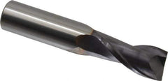 Niagara Cutter - 3/4", 1-1/2" LOC, 3/4" Shank Diam, 4" OAL, 2 Flute, Solid Carbide Square End Mill - Single End, TiAlN Finish, Spiral Flute, 30° Helix, Centercutting, Right Hand Cut, Right Hand Flute, Series C230 - Eagle Tool & Supply