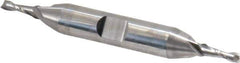 Niagara Cutter - 1/8", 3/8" LOC, 3/8" Shank Diam, 3-1/16" OAL, 2 Flute, Solid Carbide Square End Mill - Double End, Uncoated, Spiral Flute, 30° Helix, Centercutting, Right Hand Cut, Right Hand Flute, Series CD230 - Eagle Tool & Supply