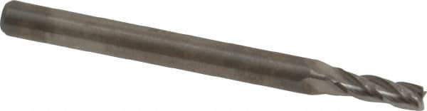 Niagara Cutter - 3/32", 9/32" LOC, 1/8" Shank Diam, 1-1/2" OAL, 4 Flute, Solid Carbide Square End Mill - Single End, Uncoated, Spiral Flute, 30° Helix, Centercutting, Right Hand Cut, Right Hand Flute, Series C430 - Eagle Tool & Supply