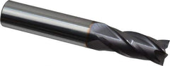 Niagara Cutter - 15/32", 1" LOC, 1/2" Shank Diam, 3" OAL, 4 Flute, Solid Carbide Square End Mill - Single End, TiAlN Finish, Spiral Flute, 30° Helix, Centercutting, Right Hand Cut, Right Hand Flute, Series C430 - Eagle Tool & Supply