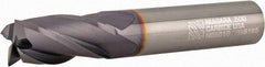 Niagara Cutter - 1/2", 1" LOC, 1/2" Shank Diam, 3" OAL, 4 Flute, Solid Carbide Square End Mill - Single End, TiAlN Finish, Spiral Flute, 30° Helix, Centercutting, Right Hand Cut, Right Hand Flute, Series C430 - Eagle Tool & Supply