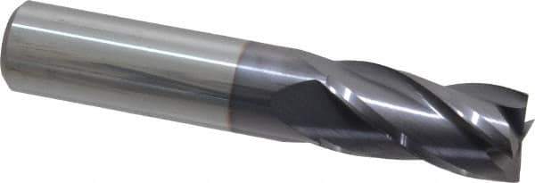 Niagara Cutter - 5/8", 1-1/4" LOC, 5/8" Shank Diam, 3-1/2" OAL, 4 Flute, Solid Carbide Square End Mill - Single End, TiAlN Finish, Spiral Flute, 30° Helix, Centercutting, Right Hand Cut, Right Hand Flute, Series C430 - Eagle Tool & Supply