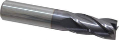 Niagara Cutter - 5/8", 1-1/4" LOC, 5/8" Shank Diam, 3-1/2" OAL, 4 Flute, Solid Carbide Square End Mill - Single End, TiAlN Finish, Spiral Flute, 30° Helix, Centercutting, Right Hand Cut, Right Hand Flute, Series C430 - Eagle Tool & Supply
