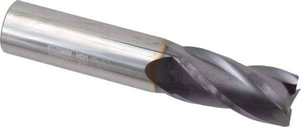 Niagara Cutter - 3/4", 1-1/2" LOC, 3/4" Shank Diam, 4" OAL, 4 Flute, Solid Carbide Square End Mill - Single End, TiAlN Finish, Spiral Flute, 30° Helix, Centercutting, Right Hand Cut, Right Hand Flute, Series C430 - Eagle Tool & Supply