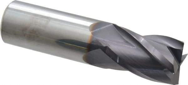 Niagara Cutter - 1", 1-1/2" LOC, 1" Shank Diam, 4" OAL, 4 Flute, Solid Carbide Square End Mill - Single End, TiAlN Finish, Spiral Flute, 30° Helix, Centercutting, Right Hand Cut, Right Hand Flute, Series C430 - Eagle Tool & Supply