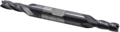 Niagara Cutter - 1/4", 5/8" LOC, 3/8" Shank Diam, 3-3/8" OAL, 4 Flute, Solid Carbide Square End Mill - Double End, TiAlN Finish, Spiral Flute, 30° Helix, Centercutting, Right Hand Cut, Right Hand Flute, Series CD430 - Eagle Tool & Supply