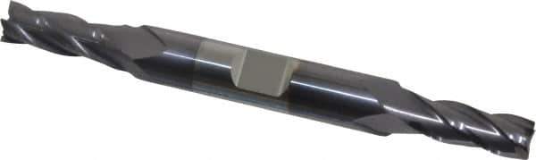 Niagara Cutter - 9/32", 11/16" LOC, 3/8" Shank Diam, 3-1/2" OAL, 4 Flute, Solid Carbide Square End Mill - Double End, TiAlN Finish, Spiral Flute, 30° Helix, Centercutting, Right Hand Cut, Right Hand Flute, Series CD430 - Eagle Tool & Supply