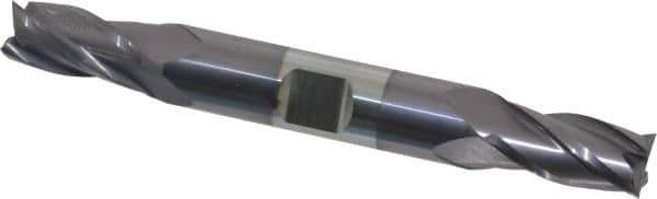 Niagara Cutter - 7/16", 7/8" LOC, 1/2" Shank Diam, 4" OAL, 4 Flute, Solid Carbide Square End Mill - Double End, TiAlN Finish, Spiral Flute, 30° Helix, Centercutting, Right Hand Cut, Right Hand Flute, Series CD430 - Eagle Tool & Supply