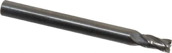 Niagara Cutter - 5/32", 5/16" LOC, 3/16" Shank Diam, 2" OAL, 4 Flute, Solid Carbide Square End Mill - Single End, Uncoated, Spiral Flute, 30° Helix, Centercutting, Right Hand Cut, Right Hand Flute, Series C430 - Eagle Tool & Supply