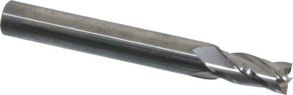 Niagara Cutter - 7/32", 7/16" LOC, 1/4" Shank Diam, 2" OAL, 4 Flute, Solid Carbide Square End Mill - Single End, Uncoated, Spiral Flute, 30° Helix, Centercutting, Right Hand Cut, Right Hand Flute, Series C430 - Eagle Tool & Supply
