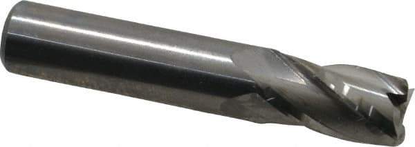 Niagara Cutter - 3/8", 5/8" LOC, 3/8" Shank Diam, 2" OAL, 4 Flute, Solid Carbide Square End Mill - Single End, Uncoated, Spiral Flute, 30° Helix, Centercutting, Right Hand Cut, Right Hand Flute, Series C430 - Eagle Tool & Supply
