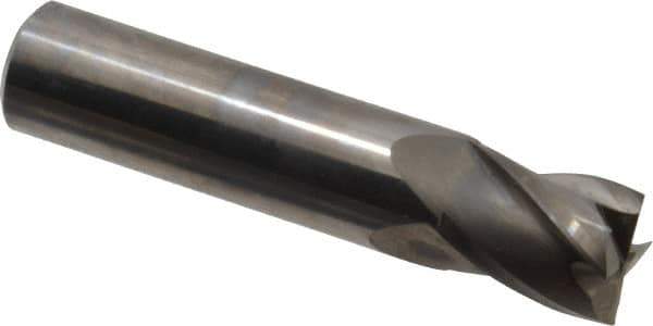 Niagara Cutter - 5/8", 3/4" LOC, 5/8" Shank Diam, 3" OAL, 4 Flute, Solid Carbide Square End Mill - Single End, Uncoated, Spiral Flute, 30° Helix, Centercutting, Right Hand Cut, Right Hand Flute, Series C430 - Eagle Tool & Supply