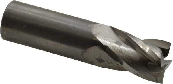 Niagara Cutter - 3/4", 1" LOC, 3/4" Shank Diam, 3" OAL, 4 Flute, Solid Carbide Square End Mill - Single End, Uncoated, Spiral Flute, 30° Helix, Centercutting, Right Hand Cut, Right Hand Flute, Series C430 - Eagle Tool & Supply