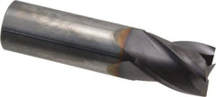 Niagara Cutter - 3/4", 1" LOC, 3/4" Shank Diam, 3" OAL, 4 Flute, Solid Carbide Square End Mill - Single End, TiAlN Finish, Spiral Flute, 30° Helix, Centercutting, Right Hand Cut, Right Hand Flute, Series C430 - Eagle Tool & Supply