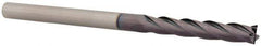 Niagara Cutter - 3/16", 1-1/8" LOC, 3/16" Shank Diam, 3" OAL, 4 Flute, Solid Carbide Square End Mill - Single End, TiAlN Finish, Spiral Flute, 30° Helix, Centercutting, Right Hand Cut, Right Hand Flute, Series C430 - Eagle Tool & Supply