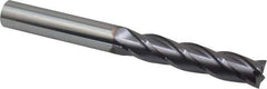 Niagara Cutter - 5/8", 3" LOC, 5/8" Shank Diam, 6" OAL, 4 Flute, Solid Carbide Square End Mill - Single End, TiAlN Finish, Spiral Flute, 30° Helix, Centercutting, Right Hand Cut, Right Hand Flute, Series C430 - Eagle Tool & Supply