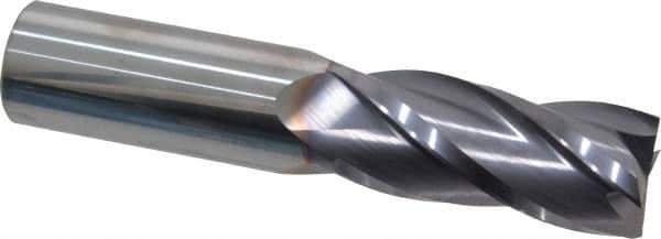 Niagara Cutter - 1", 2-1/4" LOC, 1" Shank Diam, 5" OAL, 4 Flute, Solid Carbide Square End Mill - Single End, TiAlN Finish, Spiral Flute, 30° Helix, Centercutting, Right Hand Cut, Right Hand Flute, Series C430 - Eagle Tool & Supply