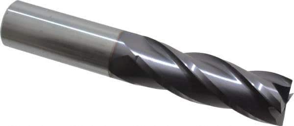 Niagara Cutter - 1", 3" LOC, 1" Shank Diam, 6" OAL, 4 Flute, Solid Carbide Square End Mill - Single End, TiAlN Finish, Spiral Flute, 30° Helix, Centercutting, Right Hand Cut, Right Hand Flute, Series C430 - Eagle Tool & Supply