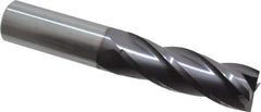 Niagara Cutter - 1", 3" LOC, 1" Shank Diam, 6" OAL, 4 Flute, Solid Carbide Square End Mill - Single End, TiAlN Finish, Spiral Flute, 30° Helix, Centercutting, Right Hand Cut, Right Hand Flute, Series C430 - Eagle Tool & Supply