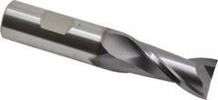 Niagara Cutter - 3/4", 1-1/2" LOC, 3/4" Shank Diam, 4" OAL, 2 Flute, Solid Carbide Square End Mill - Single End, TiAlN Finish, Spiral Flute, 30° Helix, Centercutting, Right Hand Cut, Right Hand Flute, Series CNC230 - Eagle Tool & Supply