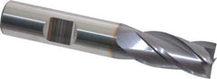 Niagara Cutter - 1/2", 1" LOC, 1/2" Shank Diam, 3" OAL, 4 Flute, Solid Carbide Square End Mill - Single End, TiAlN Finish, Spiral Flute, 30° Helix, Centercutting, Right Hand Cut, Right Hand Flute, Series CNC430 - Eagle Tool & Supply