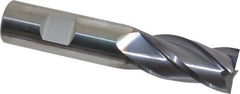 Niagara Cutter - 3/4", 1-1/2" LOC, 3/4" Shank Diam, 4" OAL, 4 Flute, Solid Carbide Square End Mill - Single End, TiAlN Finish, Spiral Flute, 30° Helix, Centercutting, Right Hand Cut, Right Hand Flute, Series CNC430 - Eagle Tool & Supply