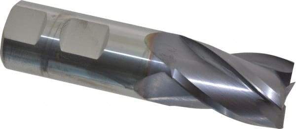 Niagara Cutter - 1", 1-1/2" LOC, 1" Shank Diam, 4" OAL, 4 Flute, Solid Carbide Square End Mill - Single End, TiAlN Finish, Spiral Flute, 30° Helix, Centercutting, Right Hand Cut, Right Hand Flute, Series CNC430 - Eagle Tool & Supply
