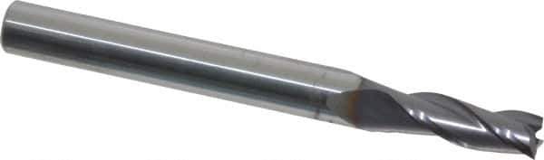 Niagara Cutter - 7/32", 5/8" LOC, 1/4" Shank Diam, 2-1/2" OAL, 3 Flute, Solid Carbide Square End Mill - Single End, TiAlN Finish, Spiral Flute, 30° Helix, Centercutting, Right Hand Cut, Right Hand Flute, Series C330 - Eagle Tool & Supply
