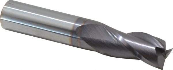 Niagara Cutter - 5/8", 1-1/4" LOC, 5/8" Shank Diam, 3-1/2" OAL, 3 Flute, Solid Carbide Square End Mill - Single End, TiAlN Finish, Spiral Flute, 30° Helix, Centercutting, Right Hand Cut, Right Hand Flute, Series C330 - Eagle Tool & Supply