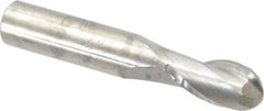 Niagara Cutter - 1/2" Diam, 1" LOC, 2 Flute Solid Carbide Ball End Mill - Uncoated, Single End, 3" OAL, 1/2" Shank Diam, Spiral Flute - Eagle Tool & Supply