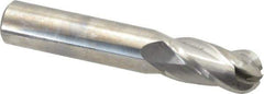 Niagara Cutter - 1/2" Diam, 1" LOC, 4 Flute Solid Carbide Ball End Mill - Uncoated, Single End, 3" OAL, 1/2" Shank Diam, Spiral Flute - Eagle Tool & Supply