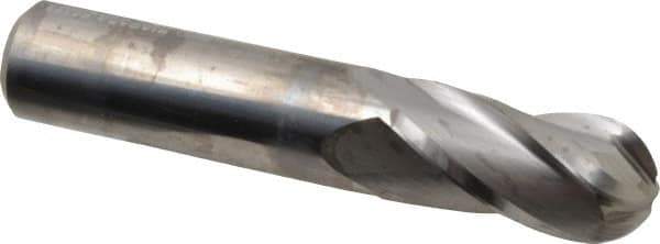 Niagara Cutter - 3/4" Diam, 1-1/2" LOC, 4 Flute Solid Carbide Ball End Mill - Uncoated, Single End, 4" OAL, 3/4" Shank Diam, Spiral Flute - Eagle Tool & Supply