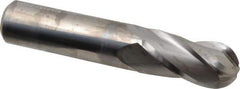 Niagara Cutter - 3/4" Diam, 1-1/2" LOC, 4 Flute Solid Carbide Ball End Mill - Uncoated, Single End, 4" OAL, 3/4" Shank Diam, Spiral Flute - Eagle Tool & Supply