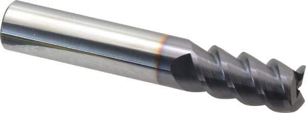 Niagara Cutter - 1/2", 1" LOC, 1/2" Shank Diam, 3" OAL, 3 Flute, Solid Carbide Square End Mill - Single End, TiAlN Finish, 60° Helix, Centercutting, Right Hand Cut, Series C360 - Eagle Tool & Supply